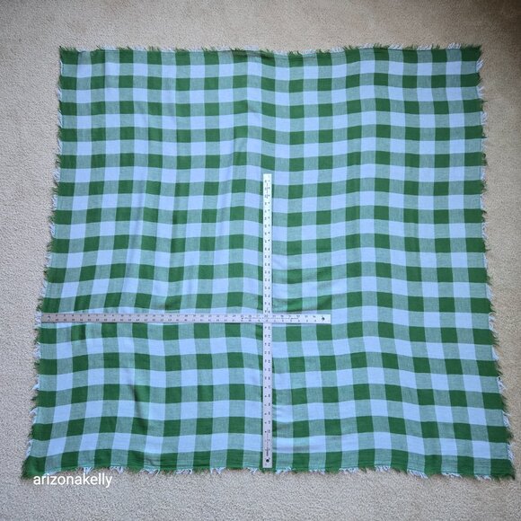 Large Wool Square Scarf Lightweight Buffalo Plaid - Picture 8 of 8